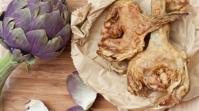 carciofi crudi in pastella